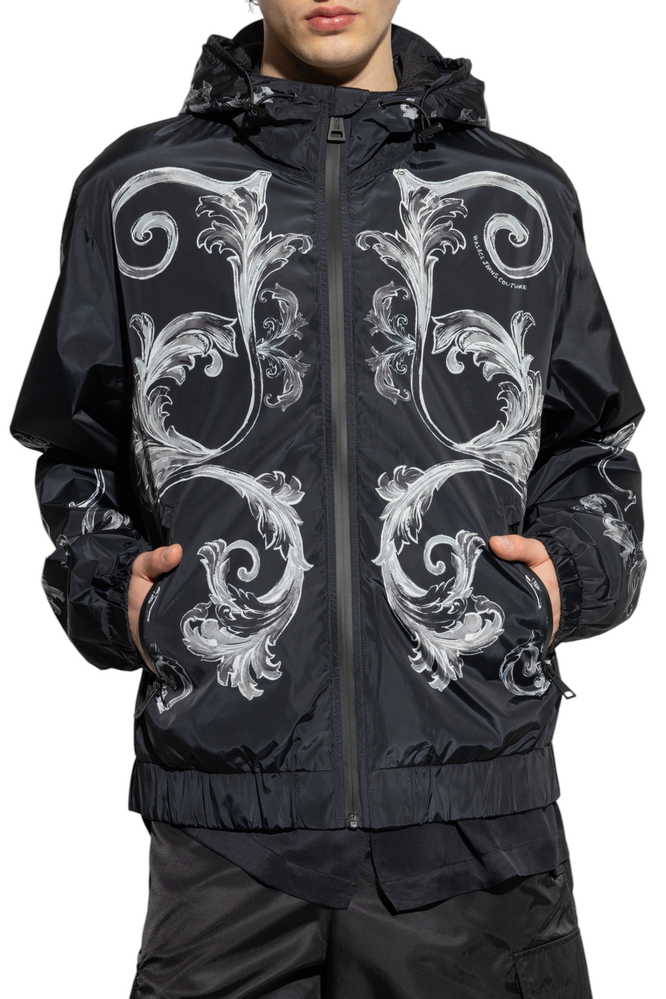 Baroque print jacket with hood - VERSACE JEANS COUTURE - Finizio